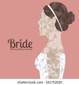 bride design over pink background vector illustration