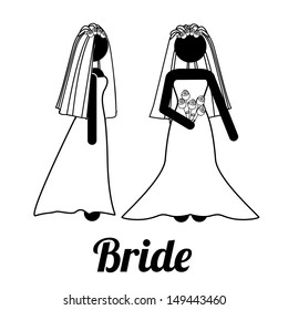 bride design over white background vector illustration