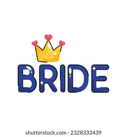 Esbozo del vector del doodle de novia Sticker. archivo EPS 10