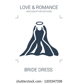 bride dress icon. high quality filled bride dress icon on white background. from love romance collection flat trendy vector bride dress symbol. use for web and mobile