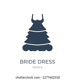 bride dress icon vector on white background, bride dress trendy filled icons from People collection, bride dress vector illustration