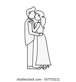 Bride and fiance cartoon