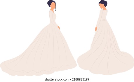 bride in flat style, isolated