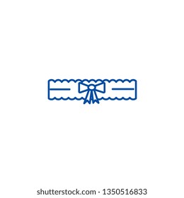 Bride garter line icon concept. Bride garter flat  vector symbol, sign, outline illustration.