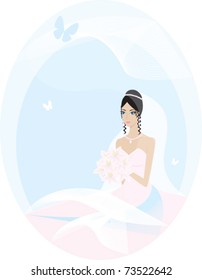 bride girl or woman with bouquet of flowers