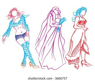 Bride and girls