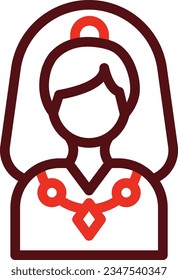 Bride Glyph Two Color Icon For Personal And Commercial Use.
