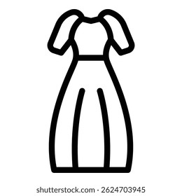 Bride gown icon. Outline bride gown vector icon for web design isolated on white background