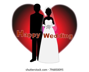A bride and groom appearing at the wedding ceremony.
