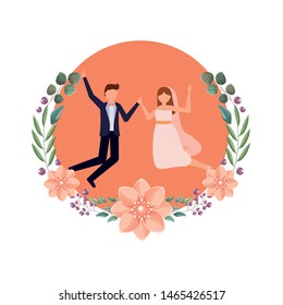 Bride Groom Avatar Design Wedding Marriage Stock Vector (Royalty Free ...