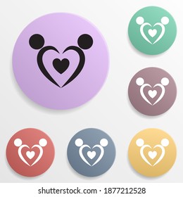 Bride and groom badge color set icon. Simple glyph, flat vector of valentine's day- wedding icons for ui and ux, website or mobile application