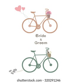 Bride & Groom in bicycle