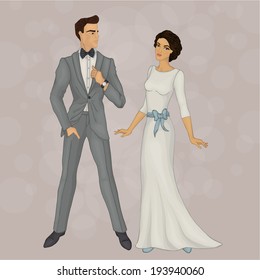 bride and groom (brunet)
