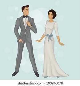 bride and groom (brunet)