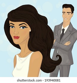 bride and groom (brunet)