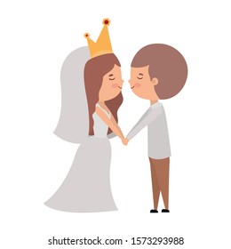 Bride and groom cartoon design, Wedding marriage love celebration invitation and engagement theme Vector illustration