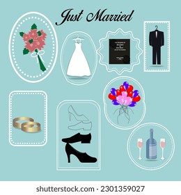 Bride and Groom Clipart Set