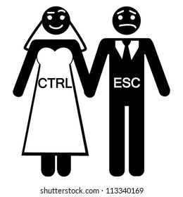 Bride groom CTRL ESC icon vector