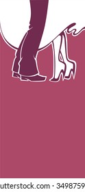 bride and groom dancing, wedding card in elegant style