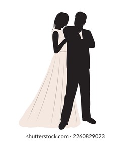 bride and groom design silhouette isolated