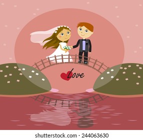 Bride and groom. EPS10 vector file organized in layers for easy editing. 