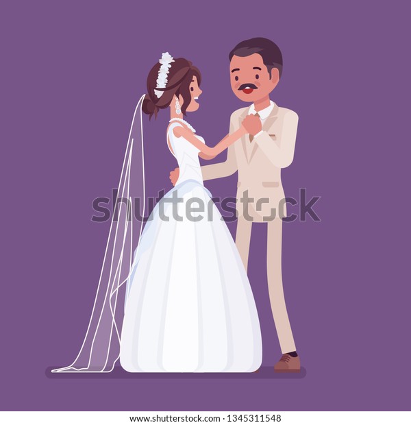 Bride Groom First Dance On Wedding Stock Vector Royalty Free