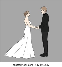 bride and groom free vector