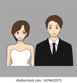 bride and groom free vector