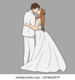 bride and groom free vector