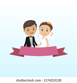 Bride and groom hold hands and love each other