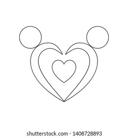 bride and groom icon. Element of valentine's day, wedding for mobile concept and web apps icon. Outline, thin line icon for website design and development, app development