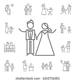 Bride, groom icon. Family life icons universal set for web and mobile