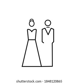 Bride And Groom Icon On White Background