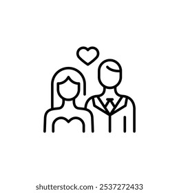 Bride and groom icon. Simple bride and groom icon for social media, app, and web design. Vector illustration