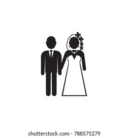 bride and groom icon. Valentine's Day elements. Premium quality graphic design icon. Simple love icon for websites, web design, mobile app, info graphics on white background