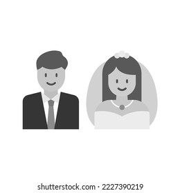 Imagen vectorial de icono de novia y Groom. También se puede usar para Fitness físico. Adecuado para aplicaciones móviles, aplicaciones web y medios impresos.