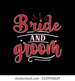 Bride And Groom illustrations with patches for t-shirts and other uses