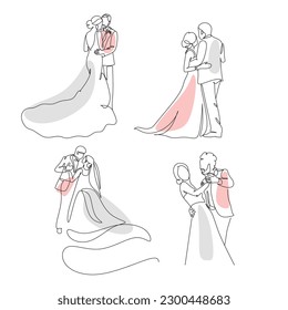 Bride and groom isolated on background