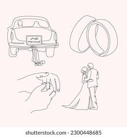 Bride and groom isolated on background