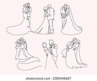 Bride and groom isolated on background