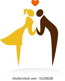 Bride and groom kissing