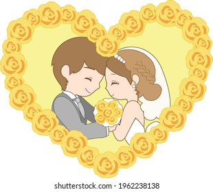 The bride and groom looking very happy