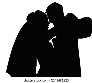 The bride and groom on a white background. Vector illustration for wedding invitation