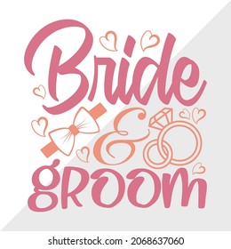 Bride And Groom Printable Vector Illustration svg