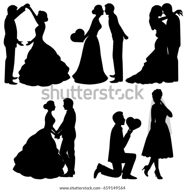 Vector Bride And Groom Black And White