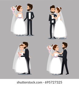 bride and groom set wedding couples romantic