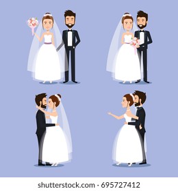 bride and groom set wedding couples romantic