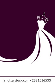 Bride and groom show, wedding invitation card in elegant style on black and white background.