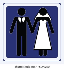 bride and groom sign vector