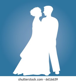 bride  and groom silhouette